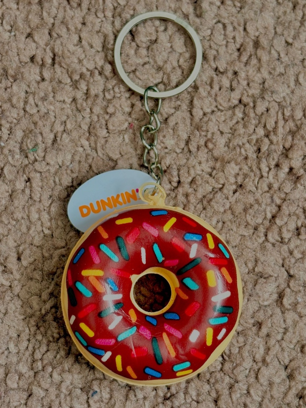 Dunkin Donuts Reward Exclusive Squishy Keychain Chocolate Sprinkle Donut Charm